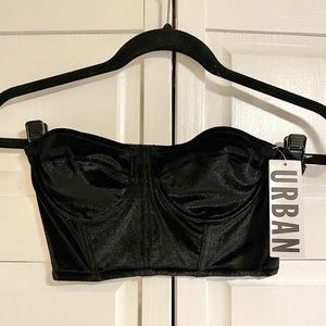 NWT Urban Outfitters velour bustier crop top